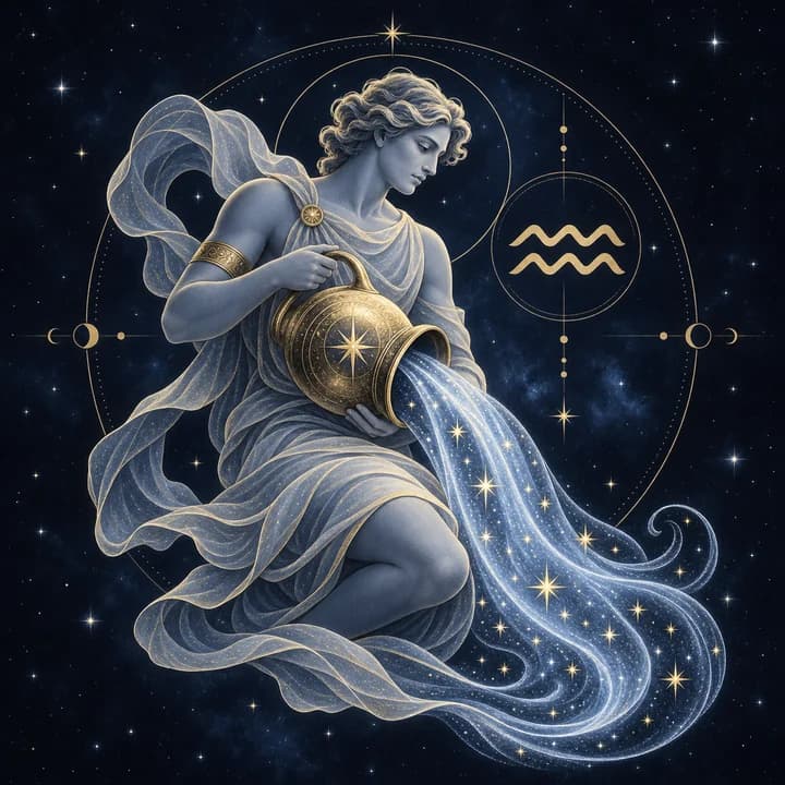 Aquarius celestial illustration
