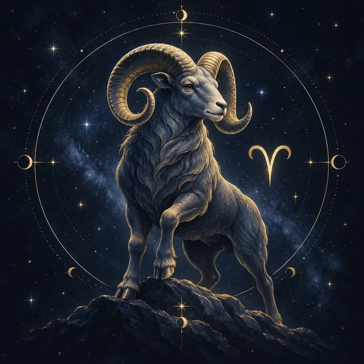 Aries celestial illustration