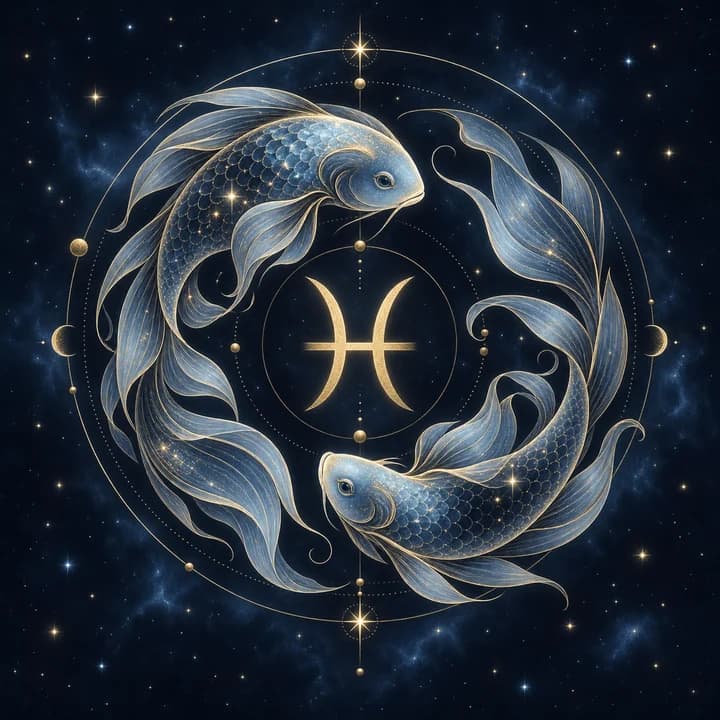Pisces celestial illustration