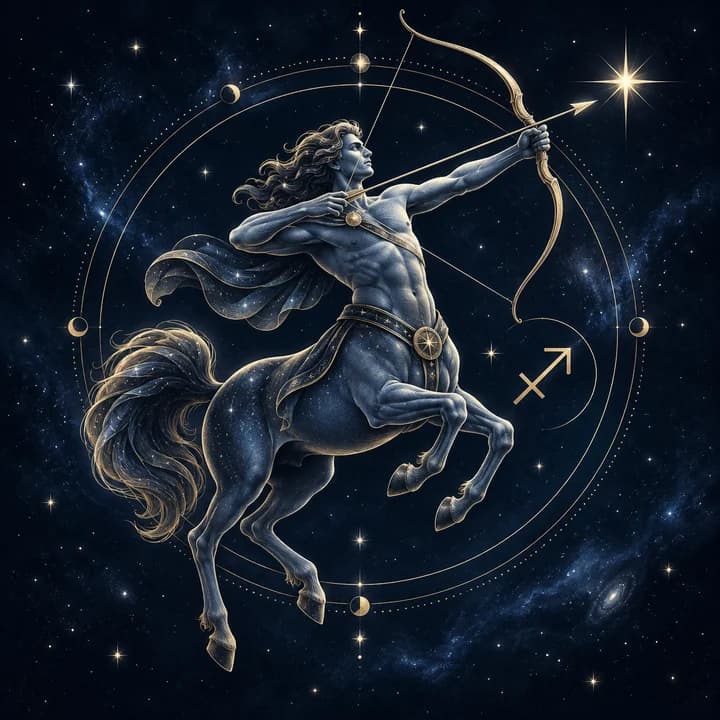 Sagittarius celestial illustration